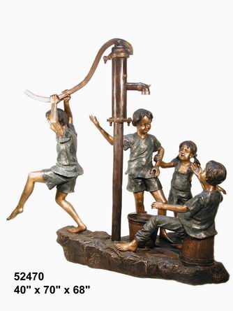 4 Kids at the Pump - Recirculating Fountain - Click Image to Close
